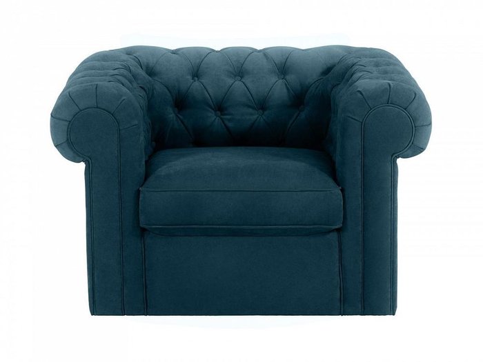 Кресло Chesterfield синего цвета 