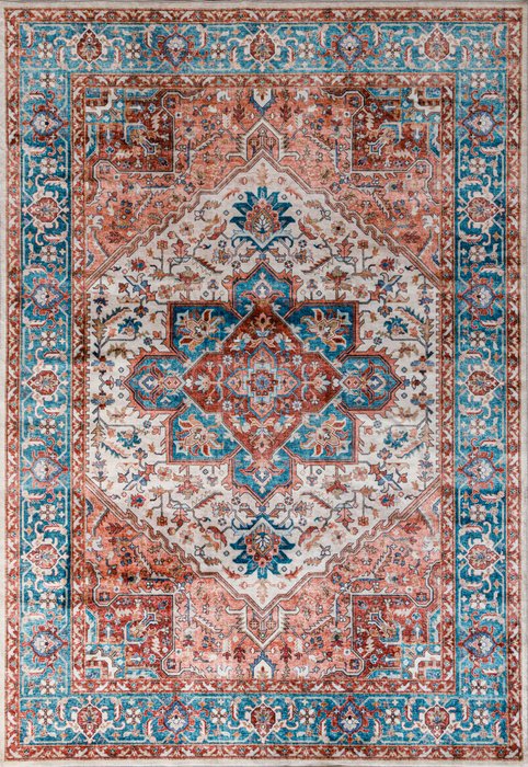 Ковер Silk vuar 135x200 бирюзово-красного цвета