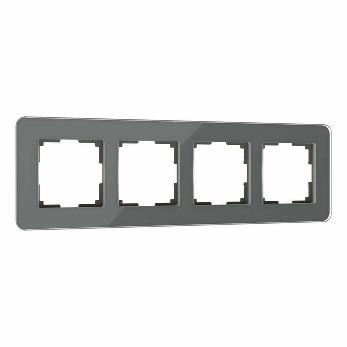 Рамка из стекла на 4 поста Elite графит W0042440 Рамка из стекла на 4 поста Elite графит W0042440