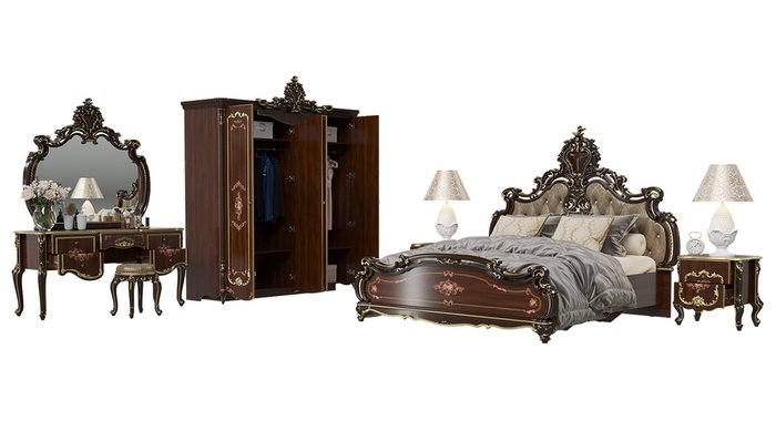 Спальня Шейх коричневого цвета - лучшие Спальные гарнитуры в INMYROOM