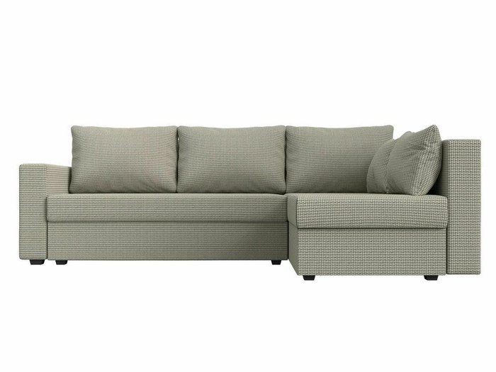 Угловой диван-кровать Мансберг серо-бежевого цвета правый угол - купить Угловые диваны по цене 39999.0