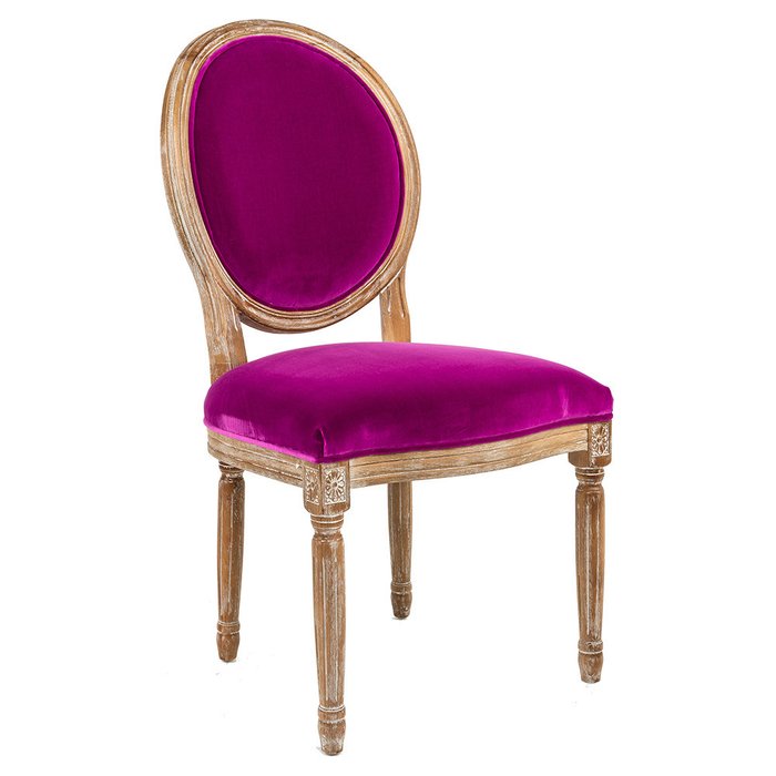Стул Луи цвета фуксия с велюровой обивкой - купить Обеденные стулья по цене 32000.0