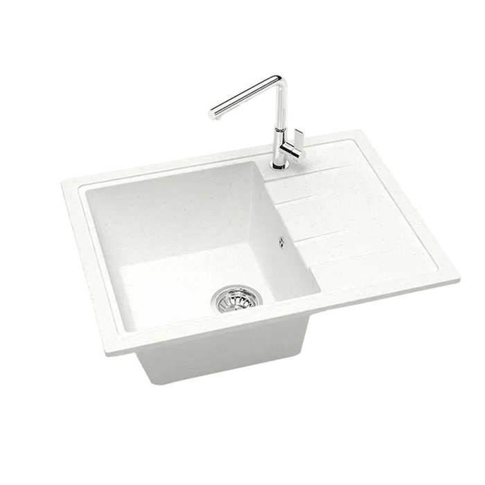 Кухонная мойка прямоугольная Maretti Kitchen FL575-WH 57х50 белого цвета Кухонная мойка прямоугольная Maretti Kitchen FL575-WH 57х50 белого цвета