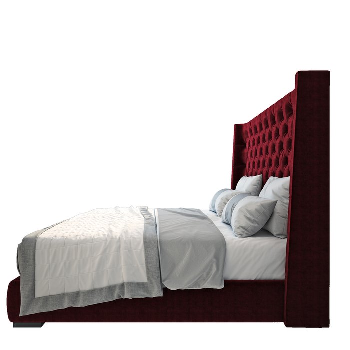 Кровать Jackie King Велюр Красный 200х200  - купить Кровати для спальни по цене 102000.0