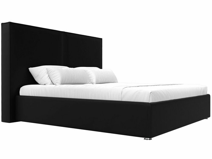 Кровать Аура 200х200 черного цвета с подъемным механизмом (экокожа) - лучшие Кровати для спальни в INMYROOM
