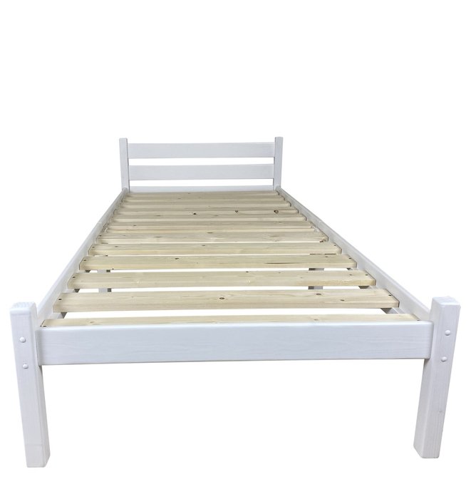 Кровать односпальная Классика Компакт сосновая 60х200 белого цвета - лучшие Одноярусные кроватки в INMYROOM