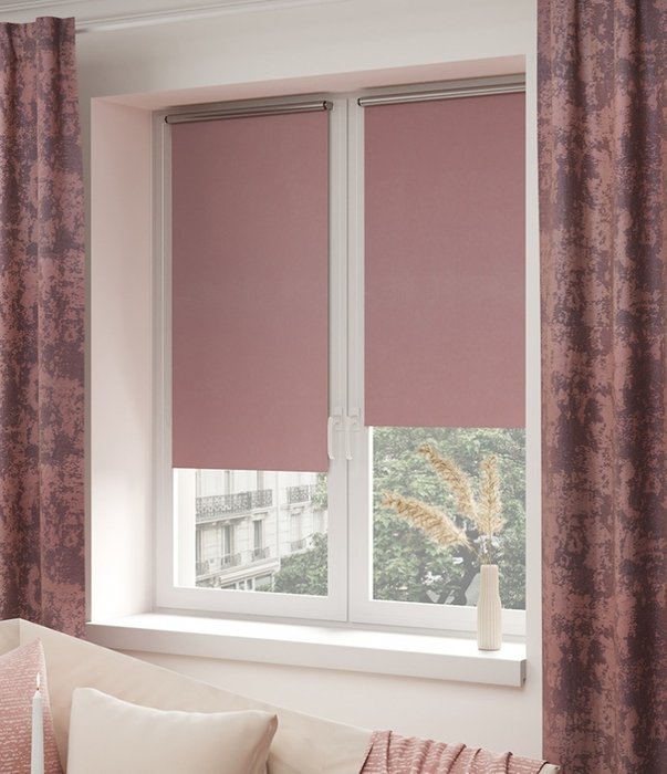 мини ролета Блэкаут сильвер 57х175 лиловый