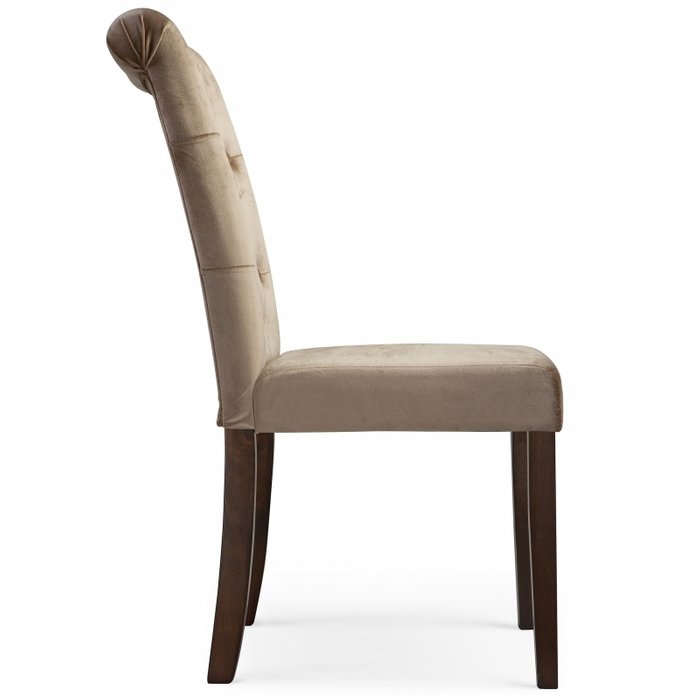 Стул Amelia dark walnut fabric beige бежевого цвета - лучшие Обеденные стулья в INMYROOM