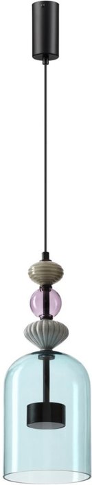 Каскадный подвесной светильник Odeon Light Palleta 5046/12L черный/голубой/металл/стекло/керамика LED 12W 4000К 1400Лм