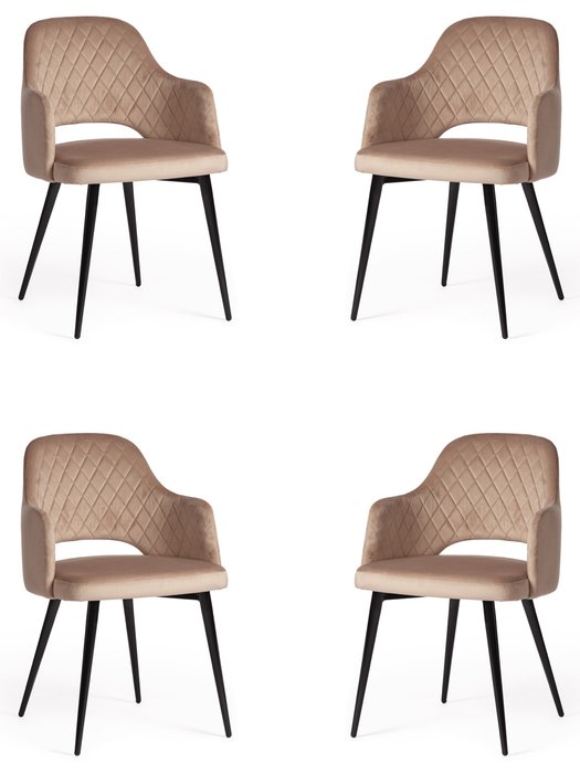 Комплект из четырех стульев Valkyria бежевого цвета