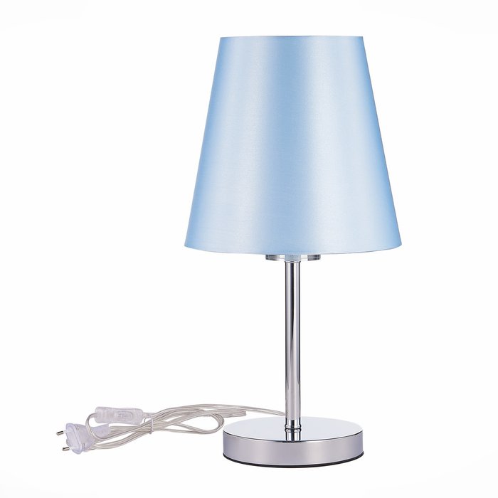 Прикроватная лампа Хром/Светло-голубой E14 1*40W PERAMONE - купить Настольные лампы по цене 4400.0