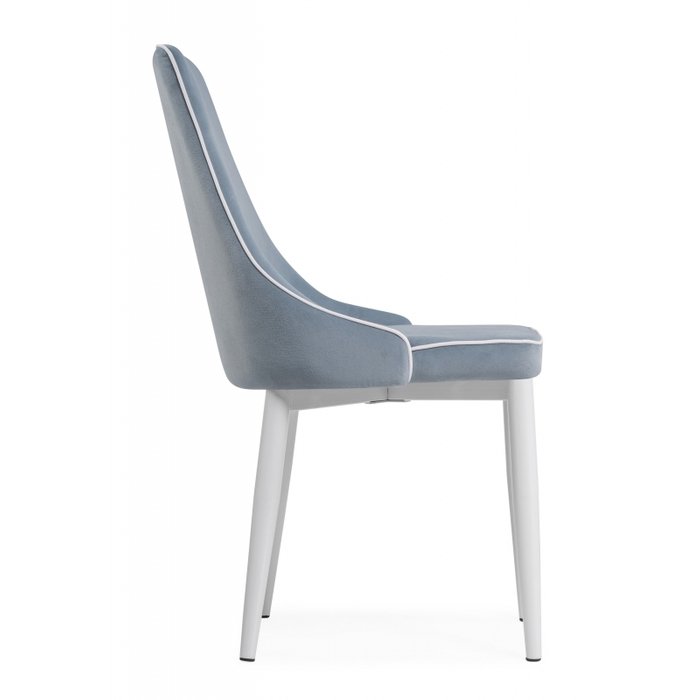 Стул Kora голубого цвета на белых ножках - лучшие Обеденные стулья в INMYROOM