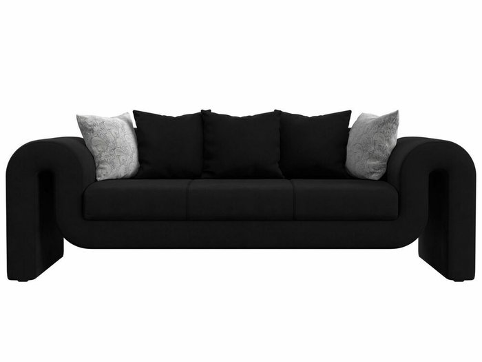 Прямой диван Волна черного цвета - купить Прямые диваны по цене 50999.0
