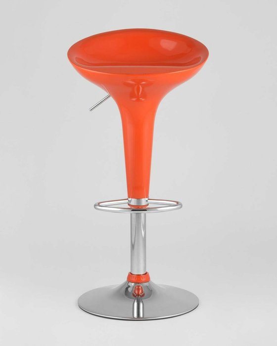 Барный стул Bomba (Бомба) оранжевый газ-лифт, пластик, хром - лучшие Барные стулья в INMYROOM
