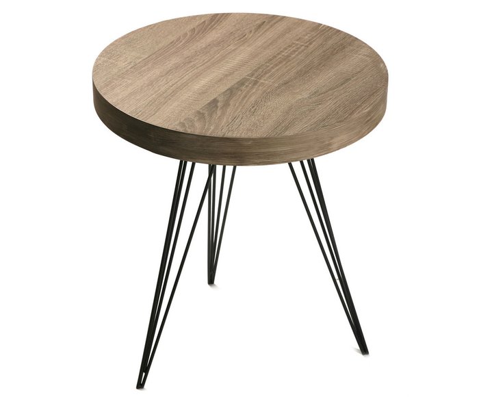 Кофейный стол с деревянной столешницей