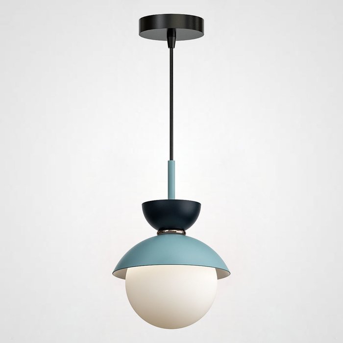 Подвесной светильник Pompon черно-голубого цвета