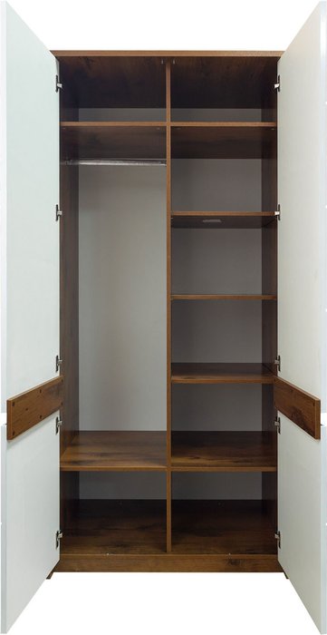 Шкаф для одежды Монако бело-коричневого цвета - лучшие Шкафы распашные в INMYROOM