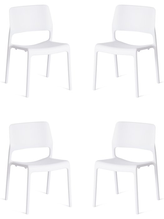 Набор из четырех стульев Furdi белого цвета