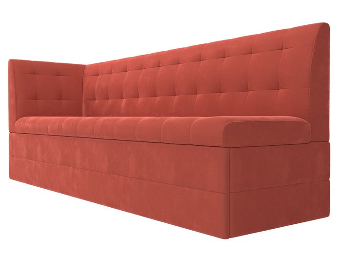 Угловой диван-кровать Бриз кораллового цвета с углом слева - лучшие Угловые диваны в INMYROOM