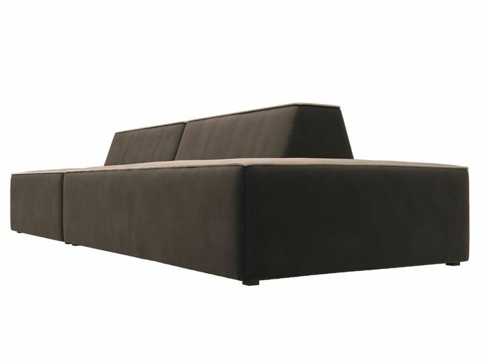 Прямой модульный диван Монс Модерн коричневого цвета с бежевым кантом правый - лучшие Прямые диваны в INMYROOM