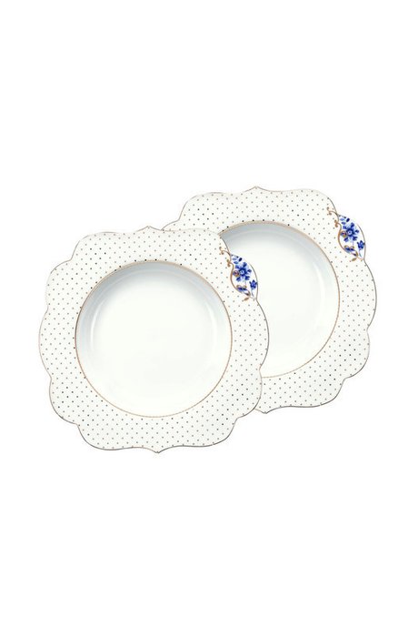 Набор из двух глубоких тарелок Royal белого цвета - купить Тарелки по цене 5142.0