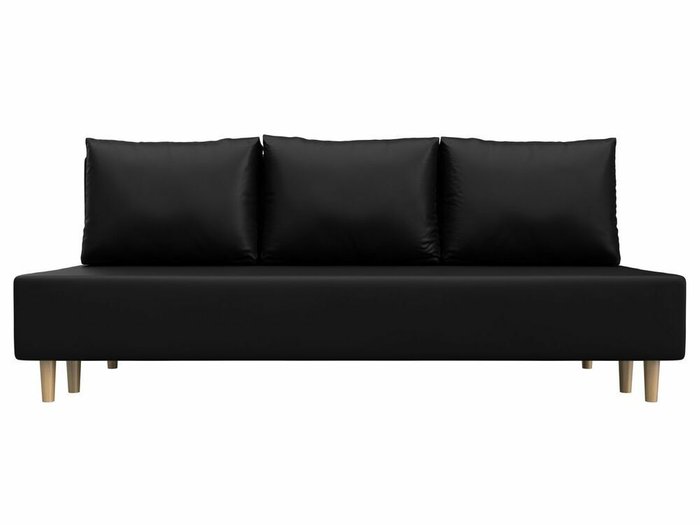 Диван-кровать Лига 033 черного цвета (экокожа) - купить Прямые диваны по цене 28999.0