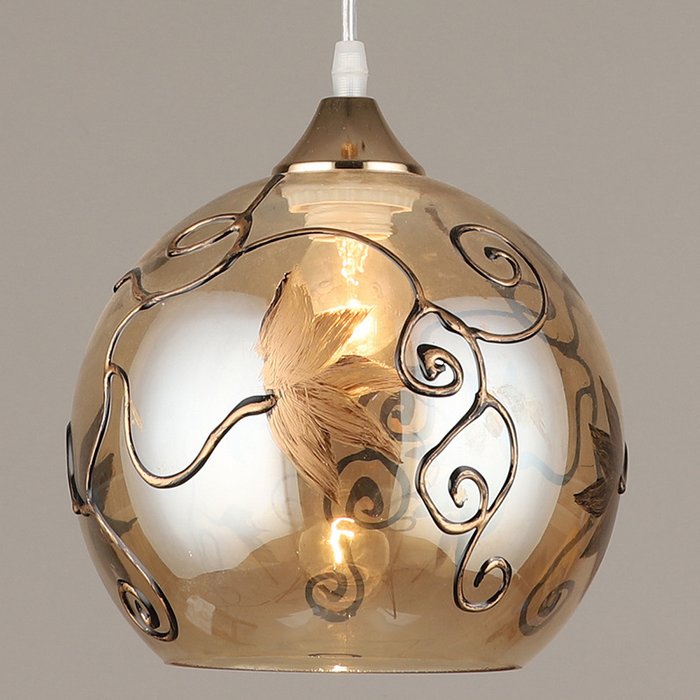 Подвесной светильник 03561-0.9-01 (стекло, цвет коричневый) - купить Подвесные светильники по цене 2410.0