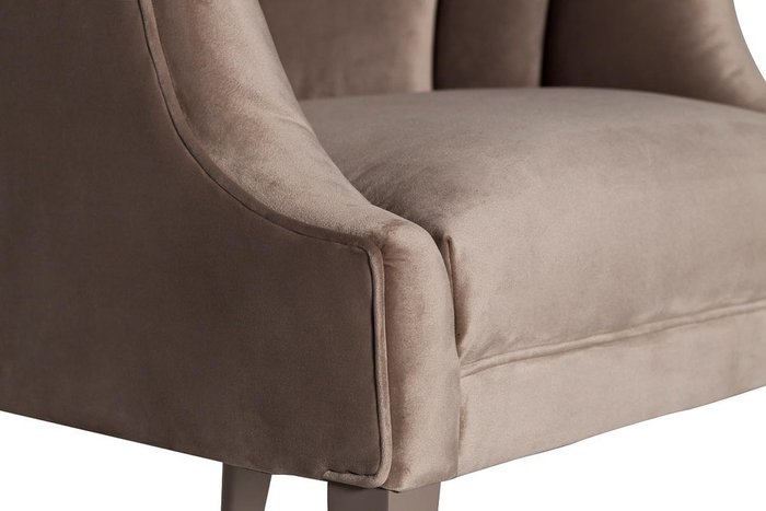 Кресло велюровое серого цвета на деревянных ножках - лучшие Интерьерные кресла в INMYROOM