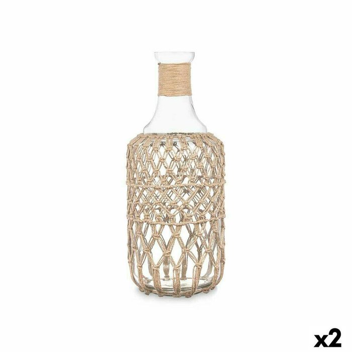 бутылка Прозрачный 19 x 48 cm Декоративный (2 штук)