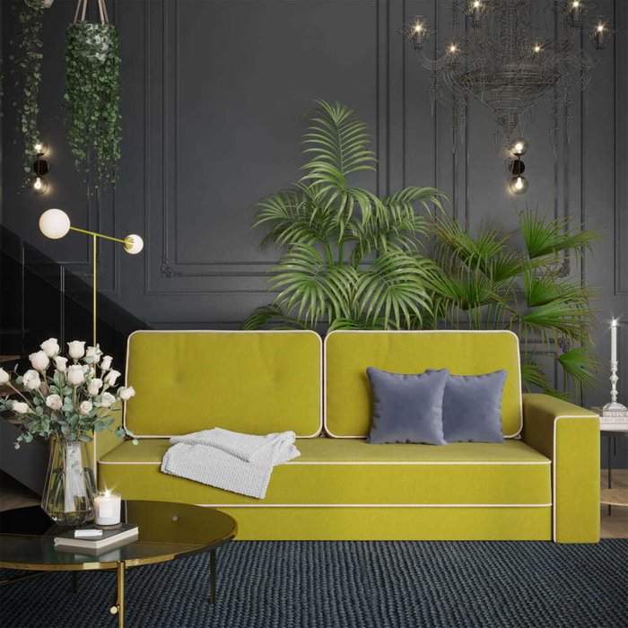 Диван-кровать Стаут желтого цвета - купить Прямые диваны по цене 74160.0