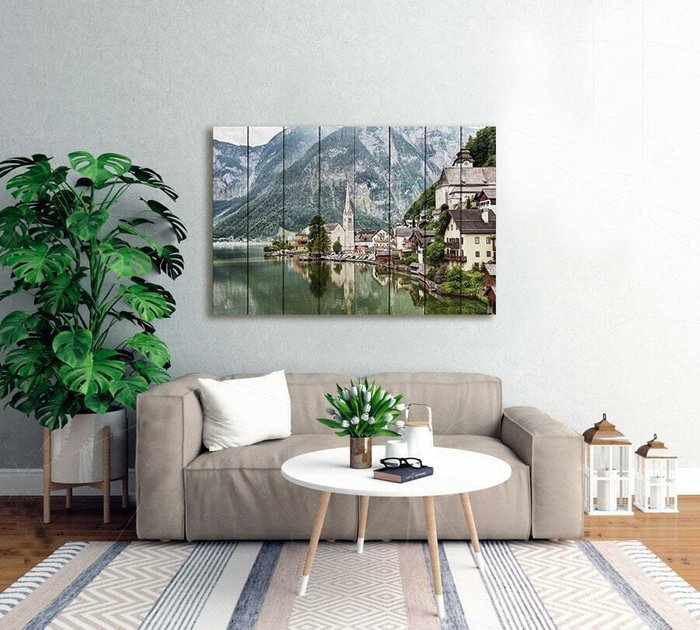 Картина на дереве Гальштат Австрия 40х60 см - лучшие Картины в INMYROOM