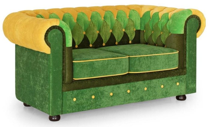 Диван Пэчворк Градиент зеленого цвета - купить Прямые диваны по цене 51250.0