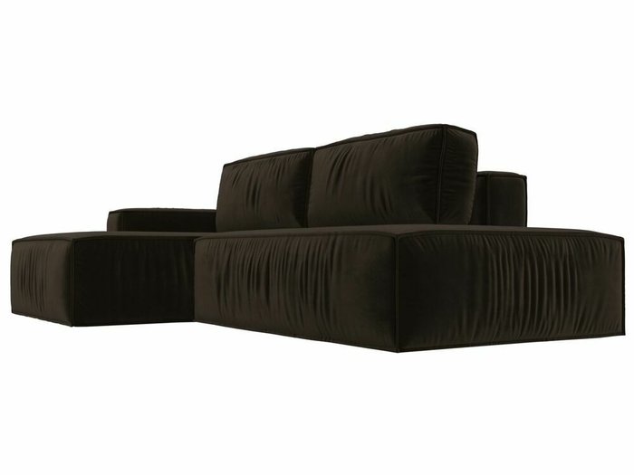 Угловой диван-кровать Прага модерн коричневого цвета левый угол - лучшие Угловые диваны в INMYROOM