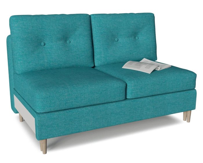 Модуль диван-кровати двухместный Белфаст голубого цвета