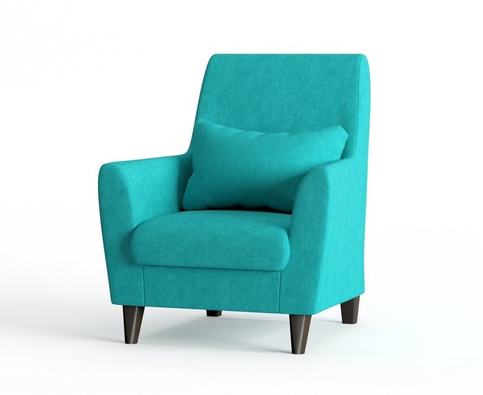 Кресло из вельвета Кастилия бирюзового цвета