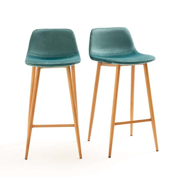 Комплект из двух барных стульев Lavergne бирюзового цвета