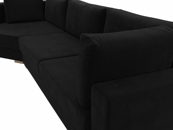 Угловой диван-кровать Лига 026 черного цвета левый угол - лучшие Угловые диваны в INMYROOM