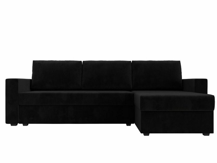 Угловой диван-кровать Траумберг Лайт черного цвета правый угол  - купить Угловые диваны по цене 28999.0