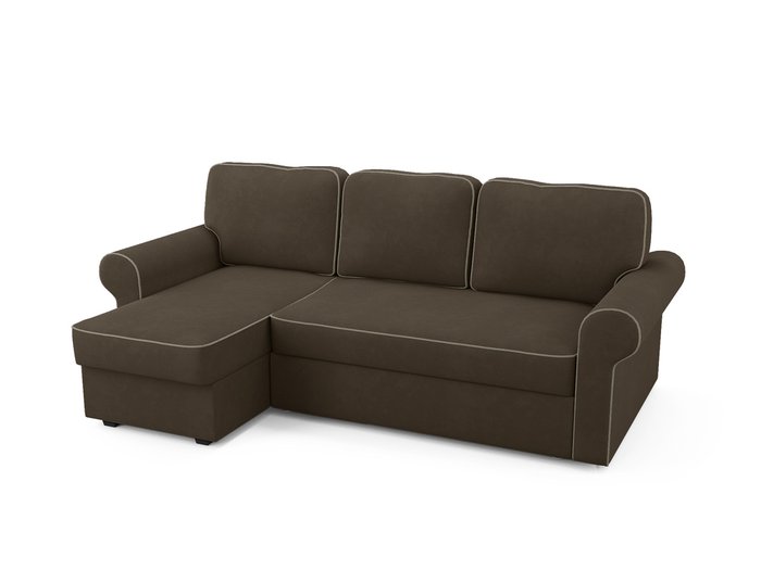 Угловой диван-кровать левый Tulon темно-коричневого цвета - купить Угловые диваны по цене 79200.0