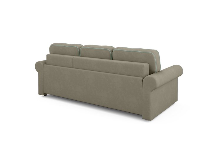 Угловой диван-кровать Tulon серо-бежевого цвета с светло-бирюзовым кантом - лучшие Угловые диваны в INMYROOM