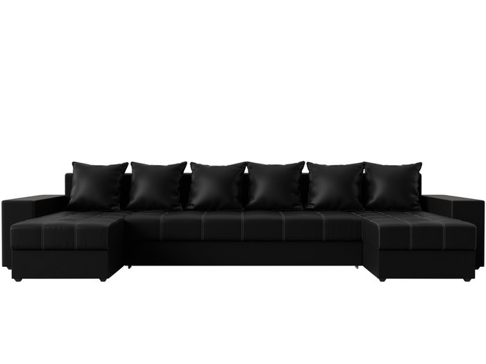 Уловой диван-кровать Дубай черного цвета (экокожа) - купить Угловые диваны по цене 75999.0