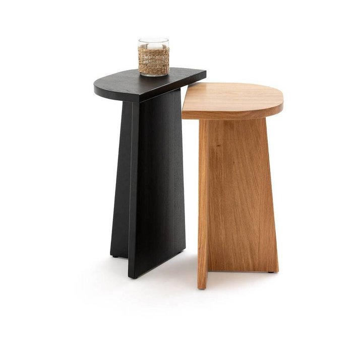Комплект из двух столиков прикроватных Budi черно-бежевого цвета - лучшие Кофейные столики в INMYROOM