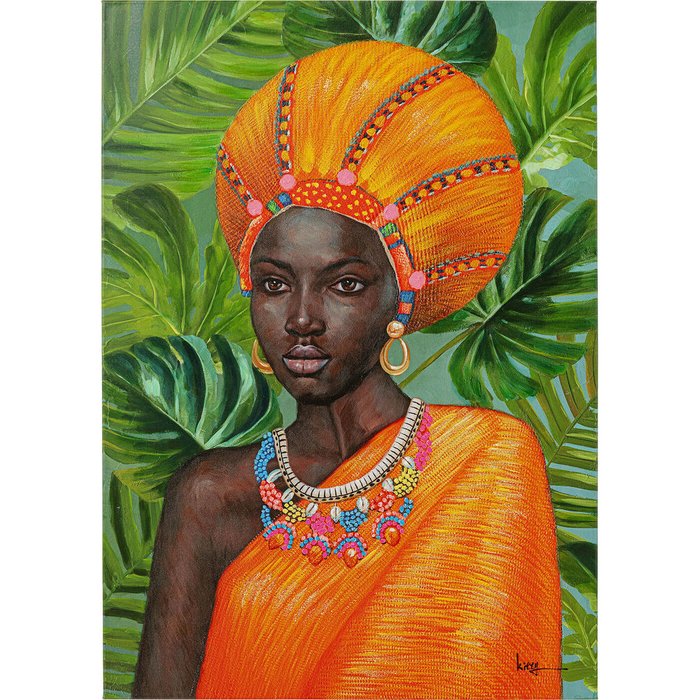 Картина African Lady оранжевого цвета