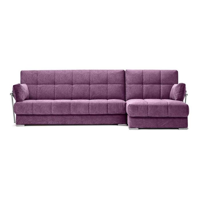 Угловой диван-кровать Дудинка Letizia фиолетового цвета