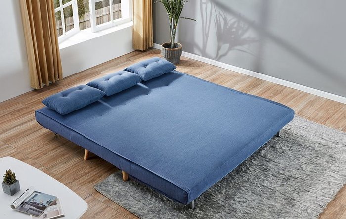 Диван-кровать Jillian синего цвета - купить Прямые диваны по цене 69037.0