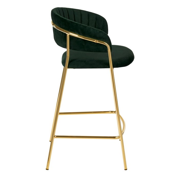 Стул полубарный Turin зеленого цвета с золотыми ножками - лучшие Барные стулья в INMYROOM
