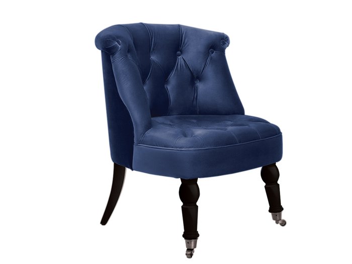 Кресло Visconte синего цвета на черных ножках