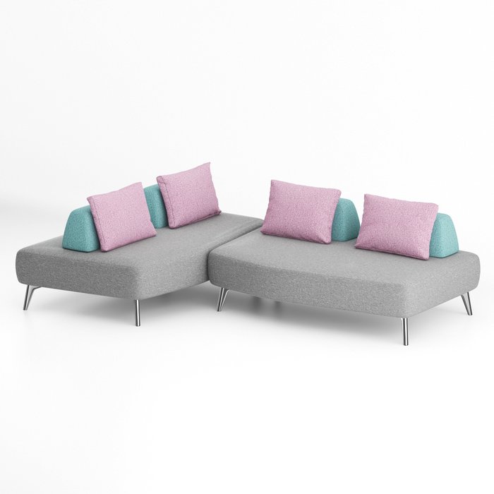 Модульный диван Concept серого цвета - купить Прямые диваны по цене 167000.0