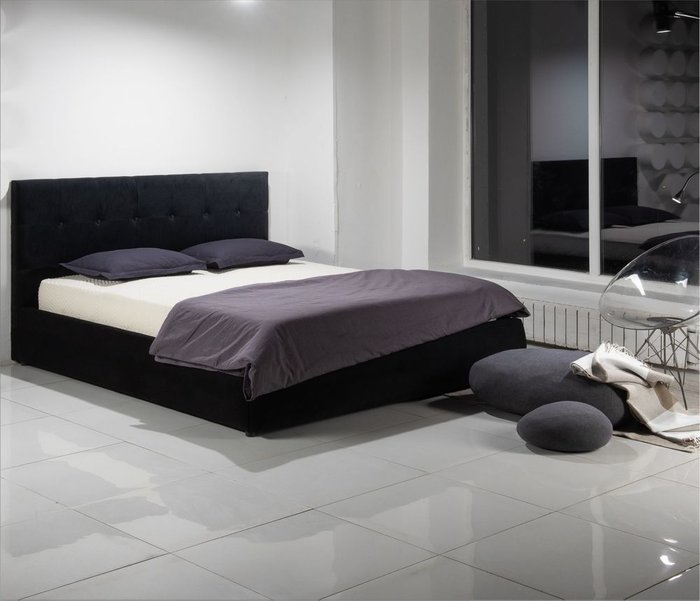 Кровать Selesta 140х200 с подъемным механизмом черного цвета - лучшие Кровати для спальни в INMYROOM