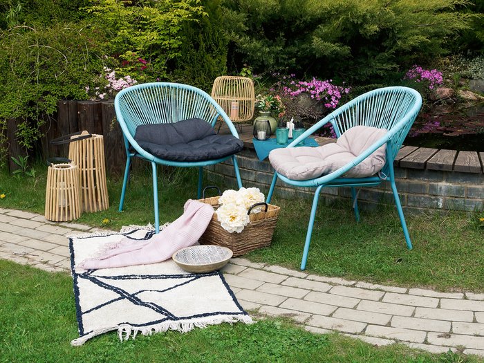 Кресло Breeze Blue с металлическим каркасом - лучшие Садовые кресла в INMYROOM